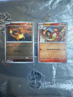 Charmander 004/025 + Charmeleon 017/025 + Mega Charizard EX XY121 pokemon cards - Image 4
