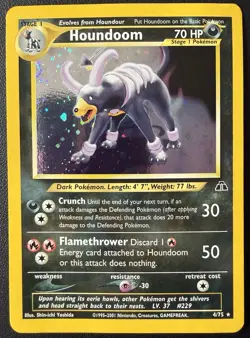 Pokemon TCG Neo Discovery Houndoom Holo Rare Card 4/75 English - Image 1