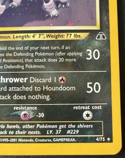 Pokemon TCG Neo Discovery Houndoom Holo Rare Card 4/75 English - Image 4
