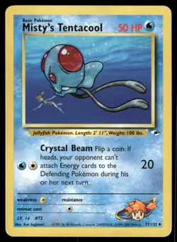 Pokemon Cards Misty's Tentacool 57/132 Gym Heroes Uncommon LP - Image 1