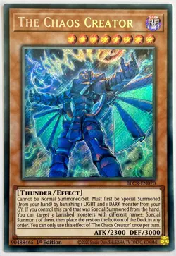 BLCR-EN070 The Chaos Creator - Secret Rare 1st Edition Near Mint YuGiOh Card - Image 1