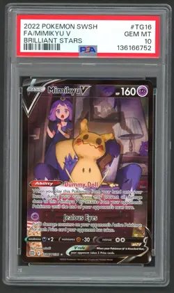 Pokemon Cards - PSA 10 Mimikyu V TG16/TG30 - Brilliant Stars - GEM MT - PSA10 - Image 1