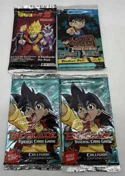 Anime Trading Cards Dragon Ball Z Case Closed Decipher 2000s Lot Of 4 Packs - Image 1