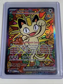 Pokemon Meowth ex Full Art Special Illustration Rare Holo Card 121/088 - Image 1
