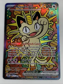 Pokemon Meowth ex Full Art Special Illustration Rare Holo Card 121/088 - Image 2