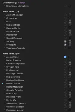 Custom Budget MtG Commander deck feat Mm’menon, Uthros Exile (Blue Red) - Image 5