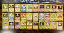 76 Card Pokemon Unlimited 1999 Base Set Partial Set Card Lot, Uncommons, Commons - Image 1