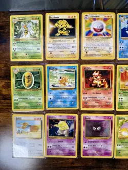 76 Card Pokemon Unlimited 1999 Base Set Partial Set Card Lot, Uncommons, Commons - Image 2