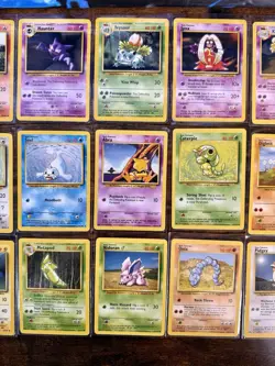 76 Card Pokemon Unlimited 1999 Base Set Partial Set Card Lot, Uncommons, Commons - Image 4