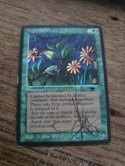Argothian Pixies Antiquties SIGNED By Amy Weber Magic The Gathering - Image 1