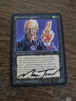 Priest Of Yawgmoth Antiquties SIGNED By Mark Tedin Magic The Gathering - Image 1