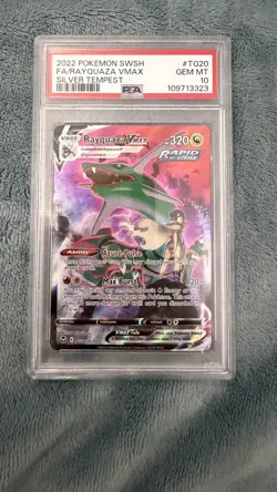 2022 POKEMON SWORD & SHIELD SILVER TEMPEST #TG20 FULL ART/RAYQUAZA VMAX PSA 10 - Image 1