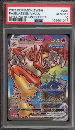 Pokemon Blaziken VMAX Chilling Reign Secret Rare Full Alt Art #201 PSA 10 - Image 1