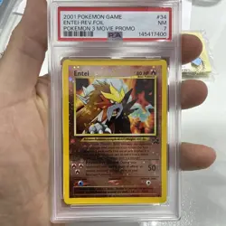 2001 Pokemon Game Entei-rev.foil #34 Pokemon 3 Movie Promo PSA 7 NM - Image 1