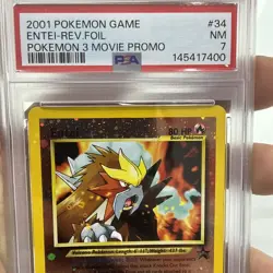 2001 Pokemon Game Entei-rev.foil #34 Pokemon 3 Movie Promo PSA 7 NM - Image 2