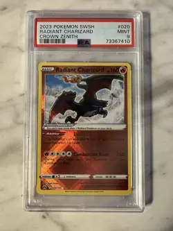 Radiant Charizard Pokemon Sword And Shield Crown Zenith 020 NM PSA 9 - Image 1