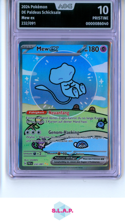 MEW EX POKEMON 2024 DE 232/091 PALDEAS SCHICKSALE AOG PRISTINE 10 - Image 1