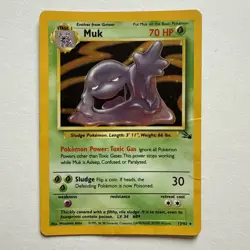 Pokemon TCG Muk Fossil Holo Rare Card 13/62 MP WOTC 2 - Image 2