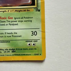 Pokemon TCG Muk Fossil Holo Rare Card 13/62 MP WOTC 2 - Image 5