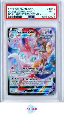 FA/FEELINARA VMAX BRILLIANT STRS-GER POKEMON SWSH BRILLIANT STRS 2022 TG15 PSA 9 - Image 1