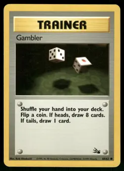 Gambler 60/62 Common Fossil Pokemon Unlimited Lightly Played - Image 1