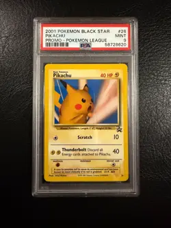 2001 Black Star Promo #26 - Pikachu - Mint - Pokemon League - PSA 9! - Image 1