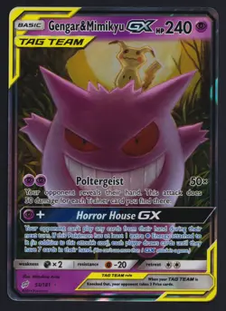 Pokemon TCG Gengar & Mimikyu GX 53/181 Sun & Moon Team Up - Image 1