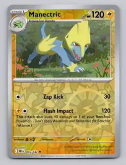Reverse Holo Manectric 076/182 Uncommon Destined Rivals Pokemon - Image 1