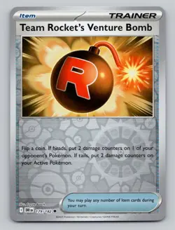 Reverse Holo Team Rocket's Venture Bomb 179/182 Uncommon Destined Rivals Pokemon - Image 1