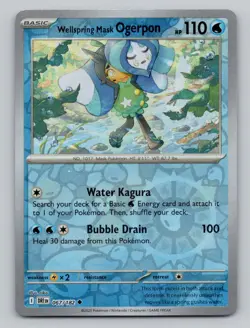 Reverse Holo Wellspring Mask Ogerpon 067/182 Uncommon Destined Rivals Pokemon - Image 1