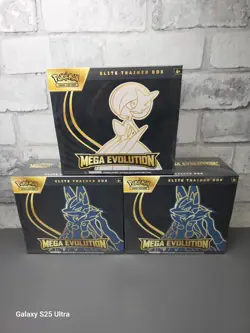 3x Brand New Sealed Pokemon TCG Mega Evolution Base Set ETB’s Lucario Gardevoir - Image 1