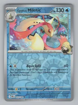Cynthia's Milotic 053/182 Uncommon Destined Rivals Pokemon Reverse Holo NM - Image 1
