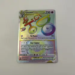 Pokemon Unown VSTAR 199/195 Silver Tempest Full Art Holo Secret Rare - Image 2