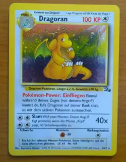 2000 Pokemon Dragonite Dragoran Fossil Set 4 62 HOLO EXCELLENT NEAR MINT Vintage - Image 1