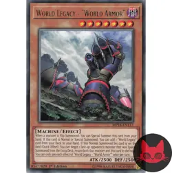 Yugioh World Legacy - "World Armor" MP18-EN117 Rare 1st Edition NM - Image 1