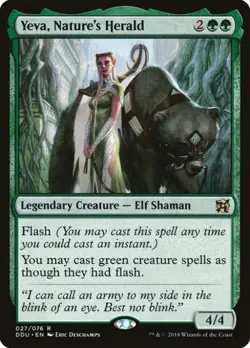 Yeva, Nature's Herald - Medium Play MTG Duel Decks: Elves vs Inventors - Image 1
