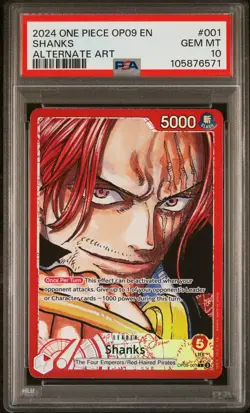 Shanks Leader OP09-001 Alt Art PSA 10 - One Piece Emperors in the New World EN - Image 1