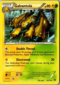 Galvantula 42/114 Rare XY - Steam Siege LP Pokemon Card - Image 1