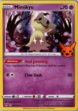 Mimikyu Holo 081/189 Promo TTBB Trick or Trade BOOster LP Pokemon Card - Image 1