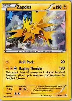 Zapdos Holo 023/108 XY Roaring Skies Rare PR Deck Exclusives LP Pokemon Card - Image 1
