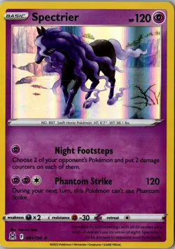 Spectrier Holo 081/196 Holo Rare SWSH11: Lost Origin LP Pokemon Card - Image 1