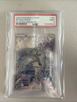 Pokemon Reshiram 2025 NS Full Art IR Journey Together Card 167/159 PSA 9 - Image 1