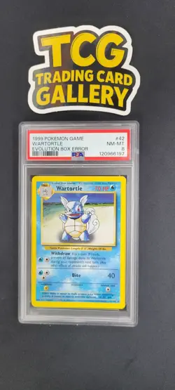 Pokemon PSA 8 NM-MT Wartortle Evolution Box Base Set Unlimited Error #42 Rare! - Image 1