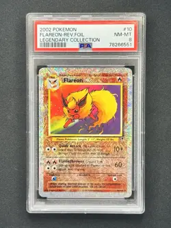 2002 Pokemon Flareon #10/110 Legendary Collection Reverse Holo PSA 8 - Image 1