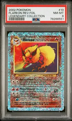 2002 Pokemon Flareon #10/110 Legendary Collection Reverse Holo PSA 8 - Image 3