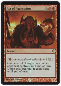 Act of Aggression 2011 New Phyrexia FOIL Red Uncommon Instant MTG NM AZ1 - Image 1