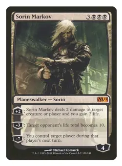 1x MTG Sorin Markov - M12 Mythic Planeswalker! NM Mint! - Image 1
