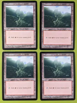 Mountain (Green) x4 Mirage 4x Playset Magic the Gathering MTG - Image 1