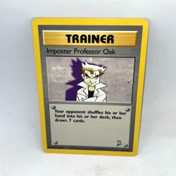Imposter Professor Oak 102/130 Rare Base Set 2 Pokemon Moderately Played - Image 1