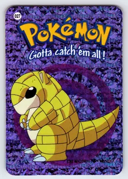 Sandshrew #027 Pokemon Vending Prism Holo Sticker Card Nintendo Authentic - VLP - Image 1